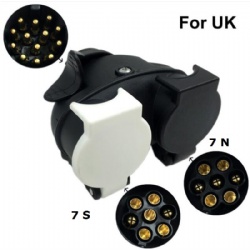 13 Pin Car To 7 Pin Plug Socket Adapter Converter Caravan Towing Tow Bar UK 12V