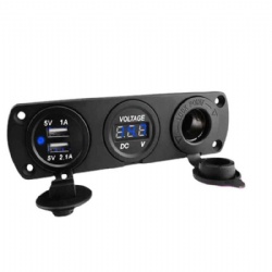 Triple Port Panel car charger for Car Boat Truck Caravan