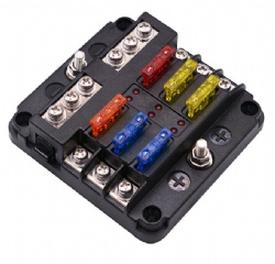 6 Way Heavy Duty Standard Distribution Blade Fuse Box Holder Kits Car Van Marine