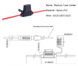 Medium Inline Fuse Holder 12V for automotive/boat/motorcycle/trucks