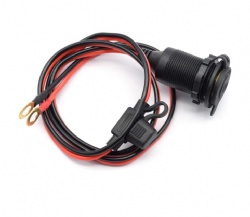 Waterproof Fused 12V Car Cigarette Lighter Socket Charger Outlet Hardwire Cable