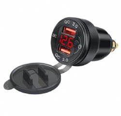 Motorcycle USB QC3.0 Type C Fast Charger Power Adapter For Hella/DIN BMW 12V-24V