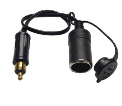 Hella(Din) to Standard Cigarette Lighter Adapter - Cable Extension, European Male Din Plug Cigarette Lighter Adapter Socket 12V 24V for Motorcycle and Truck