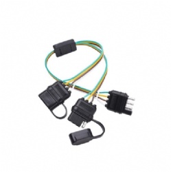 Trailer Wiring Harness Universal 4 Way Flat Y-Splitter Plug and Play Adapter Extension Harness for LED Tailgate Light Bar and Trailer Lights